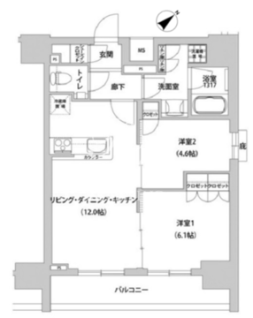 メトロステージ上野 805 間取り図