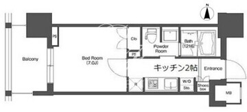 リーブルグラント西新宿 W-1005 間取り図