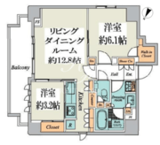 クレストコート文京湯島 1002 間取り図