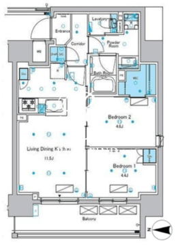 ルフォンプログレ浅草入谷 1206 間取り図