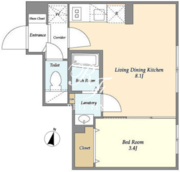 ウェルスクエアイズム駒込 306 間取り図