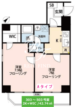 グラングスト文京 503 間取り図