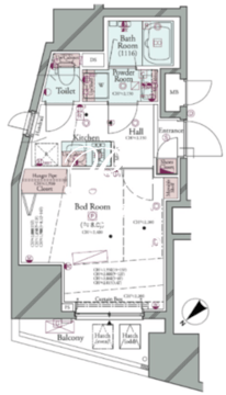 コンシェリア後楽園ヒルトップスクエア 1203 間取り図