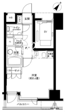 カスタリア日本橋 402 間取り図