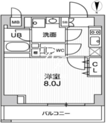 オルタナ菊川2 402 間取り図 ?>