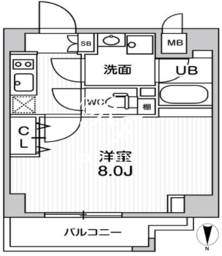 オルタナ菊川2 501 間取り図