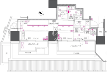 ズーム中目黒 704 間取り図