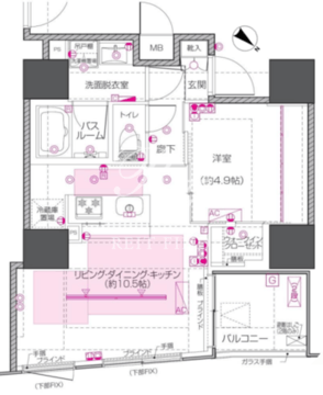 ズーム中目黒 205 間取り図