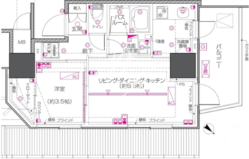 ズーム中目黒 705 間取り図