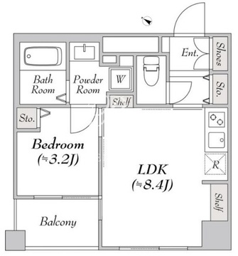 ミリアレジデンス日本橋人形町2 203 間取り図