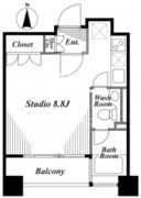 キャビンアリーナ南青山 1302 間取り図