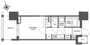 リーブルグラント西新宿 E-805 間取り図