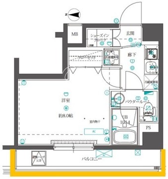 クオリタス押上 202 間取り図