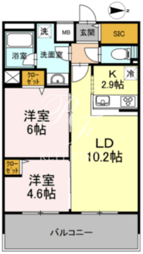 D-room早稲田 1003 間取り図