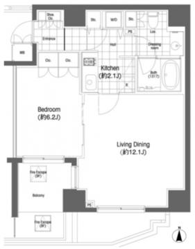 BPRレジデンス恵比寿 802 間取り図