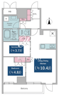 ドゥーエ日暮里 305 間取り図