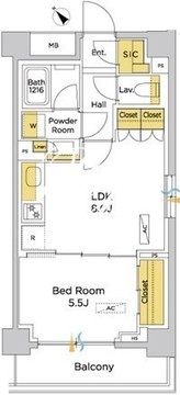 パークアクシス門前仲町テラス 521 間取り図