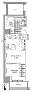 パークハビオ門前仲町 706 間取り図