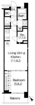 ブリリアイスト三軒茶屋 I-302 間取り図