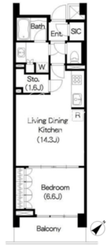 ブリリアイスト三軒茶屋 B-327 間取り図