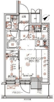 クオリタス日本橋浜町 504 間取り図