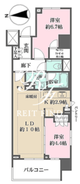 ザ・パークハウスアーバンス渋谷 1007 間取り図