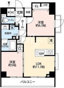プレール・ドゥーク芝浦 1303 間取り図