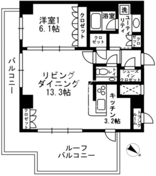 アーバンパーク代官山 1-604 間取り図