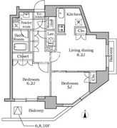 レジディア三軒茶屋 806 間取り図