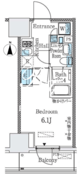 パークキューブ大井町レジデンス 1302 間取り図