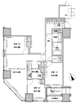 ウエストパークタワー池袋 1806 間取り図