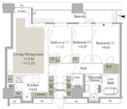 目黒MARCレジデンスタワー 2105 間取り図