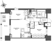 リーブルグラント西新宿 E-1201 間取り図