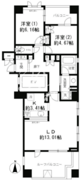 レジディア文京湯島 1101 間取り図