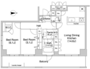 コンフォリア田町 203 間取り図