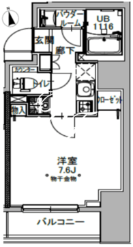 エスレジデンス八丁堀ウーナ 601 間取り図