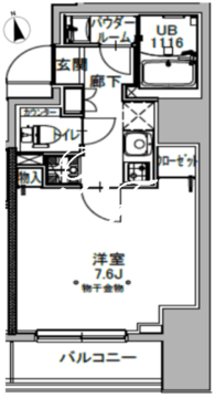 エスレジデンス八丁堀ウーナ 1101 間取り図