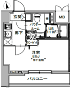 エスレジデンス八丁堀ウーナ 402 間取り図