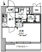 エスレジデンス八丁堀ウーナ 1002 間取り図