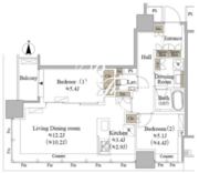 目黒MARCレジデンスタワー 504 間取り図