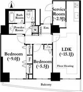 河田町ガーデン 1-1109 間取り図