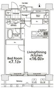 プライマル新宿若松町 1304 間取り図