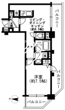 レジディア神田東 1503 間取り図