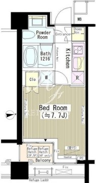 六本木エムケイアートレジデンス 205 間取り図