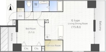 HWヒルズ森下 504 間取り図