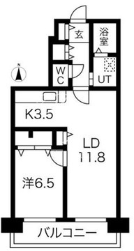 シティコート目黒 1-407 間取り図