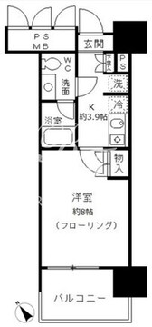 フォンテーヌ芝浦 1409 間取り図