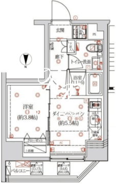 クオリタス浅草橋 1101 間取り図