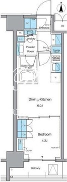 ルフォンプログレ上野稲荷町 1102 間取り図