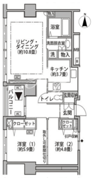 東雲キャナルコートCODAN 19-604 間取り図